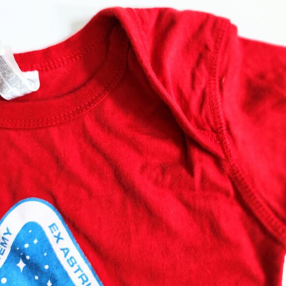 Rabbit Skins Baby Bodysuit | NASA Starfleet Academy Graphic | Red | Size 24 M - Picture 5 of 7